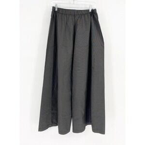 Planet Lauren G Wide Leg Pull On Pants Micro Stripe Elastic Waist Pleated 2 LG